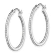 Sterling Silver Rhodium-plated CZ In/Out Hoops - Birthstone Company