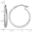 Sterling Silver Rhodium-plated CZ In/Out Hoops - Birthstone Company