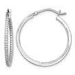 Sterling Silver Rhodium-plated CZ In/Out Hoops - Birthstone Company