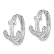 Sterling Silver Rhodium-plated CZ Anchor Hinged Earrings - Birthstone Company