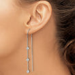 Sterling Silver Polished 3 Bezel Set CZs Threader Earrings - Birthstone Company