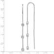 Sterling Silver Polished 3 Bezel Set CZs Threader Earrings
