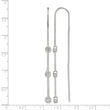Sterling Silver Polished 3 Bezel Set CZs Threader Earrings - Birthstone Company