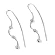 Sterling Silver Polished 3 Bezel Set CZs Threader Earrings - Birthstone Company