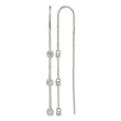Sterling Silver Polished 3 Bezel Set CZs Threader Earrings - Birthstone Company