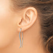 Sterling Silver Polished CZ Curved Bar Threader Earrings - Birthstone Company