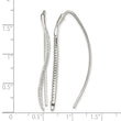 Sterling Silver Polished CZ Curved Bar Threader Earrings - Birthstone Company