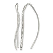 Sterling Silver Polished CZ Curved Bar Threader Earrings - Birthstone Company