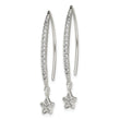 Sterling Silver Polished CZ Star Threader Earrings - Birthstone Company