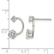 Sterling Silver Polished CZ Half-Circle Post Earrings - Birthstone Company