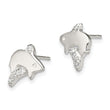 Sterling Silver Polished CZ Shark Post Earrings