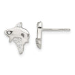 Sterling Silver Polished CZ Shark Post Earrings