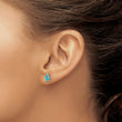 Sterling Silver Polished Enameled Fish Post Earrings