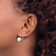 Sterling Silver Rhodium-plated Polished White 8-9mm Button Freshwater Cultured Pearl Leverback Dangle Earrings - Birthstone Company