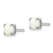 Sterling Silver Rhodium-plated White/Pink/Blue Cr. Opal Set/3 Earrings