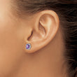 Sterling Silver Rhodium Plated Amethyst and Cr White Sapphire Earrings - Birthstone Company