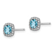 Sterling Silver Rhodium plated Blue Topaz and Cr. Wht Sapphire Earrings - Birthstone Company