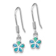 Sterling Silver Rhodium-plated Blue Created Opal Flower Earrings - Birthstone Company