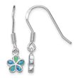 Sterling Silver Rhodium-plated Blue Created Opal Flower Earrings - Birthstone Company