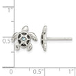 Sterling Silver Antiqued Aqua Crystal Turtle Post Earrings - Birthstone Company
