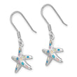 Sterling Silver Rhodium-plated Pink/Blue Created Opal Starfish Earrings - Birthstone Company