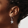 Sterling Silver Rhodium-plated Pink/Blue Created Opal Starfish Earrings - Birthstone Company
