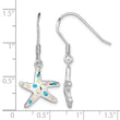 Sterling Silver Rhodium-plated Pink/Blue Created Opal Starfish Earrings - Birthstone Company