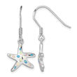 Sterling Silver Rhodium-plated Pink/Blue Created Opal Starfish Earrings - Birthstone Company
