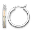 Sterling Silver Rhodium-plated Created Opal Inlay Round Hoop Earrings - Birthstone Company