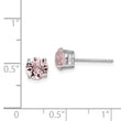 Sterling Silver Rhod-pltd Lavender Pink Crystal Birthstone Earrings