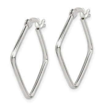 Sterling Silver Polished Square Hoop Earrings