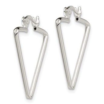 Sterling Silver Polished Triangle Hoop Earrings