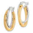 Sterling Silver and Gold Tone Double Hoop Earrings