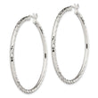 Sterling Silver Polished & Diamond-cut 2.5mm Round Hoop Earrings