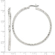 Sterling Silver Polished & Diamond-cut 2.5mm Round Hoop Earrings