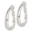 Sterling Silver Polished Omega Back Hoop Earrings