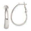 Sterling Silver Polished Omega Back Hoop Earrings