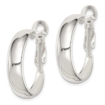 Sterling Silver Polished 6mm Omega Back Hoop Earrings