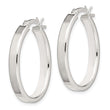 Sterling Silver Polished 4mm Oval Hoop Earrings