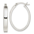 Sterling Silver Polished 4mm Oval Hoop Earrings