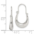 Sterling Silver Polished & Tapered Oval Hoop Earrings