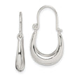 Sterling Silver Polished & Tapered Oval Hoop Earrings