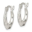 Sterling Silver Diamond Cut & Textured Hoop Earrings