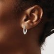 Sterling Silver Diamond Cut & Textured Hoop Earrings