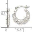 Sterling Silver Diamond Cut & Textured Hoop Earrings