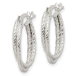 Sterling Silver Twisted and Textured Hoop Earrings