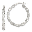 Sterling Silver Twisted and Textured Hoop Earrings