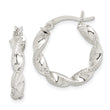 Sterling Silver Twisted and Textured Hoop Earrings