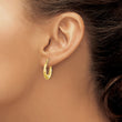 Sterling Silver Gold Tone and CZ Textured Hoop Earrings - Birthstone Company