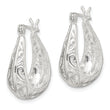 Sterling Silver Polished Swirl Filigree Hoop Earrings